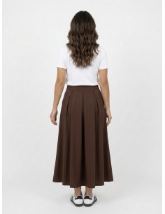 JUPE LONGUE ÉVASÉE MARRON –... 2