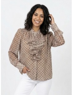 TOP CHEMISIER VOLANTÉ À...