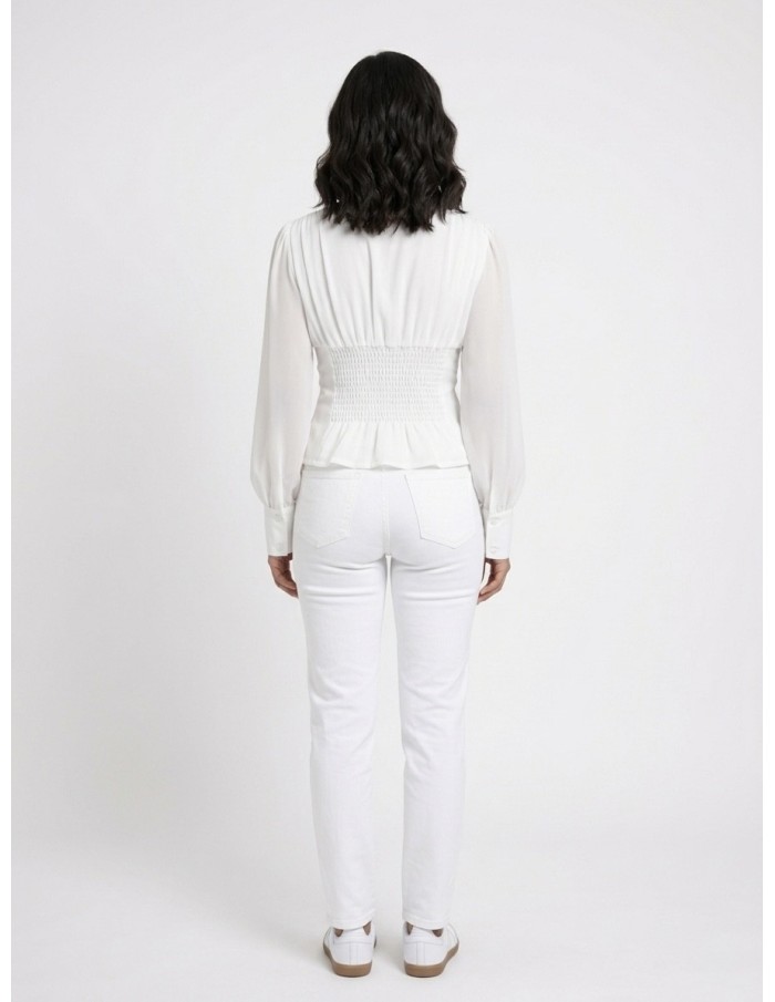 BLOUSE CINTRÉE Blanche - FEMME