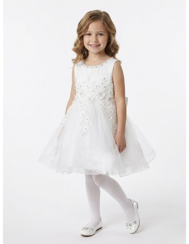 ROBE BLANCHE FLEURIE DÉTAILS ARGENTÉS...