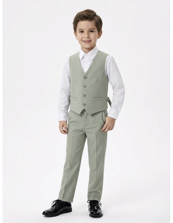 COSTUME VERT SAUGE 4 PIÈCES - GARÇON - 1 ans à 14 ans