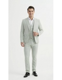 Costume 4 pièces vert sauge...