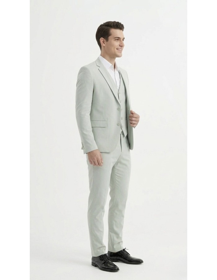 Costume 4 pièces vert sauge - homme