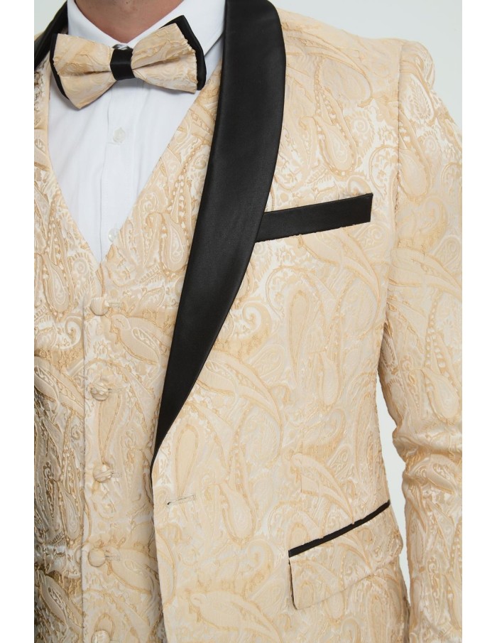 Costume 5 pièces beige et noir- homme