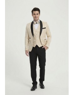 Costume 5 pièces beige et...