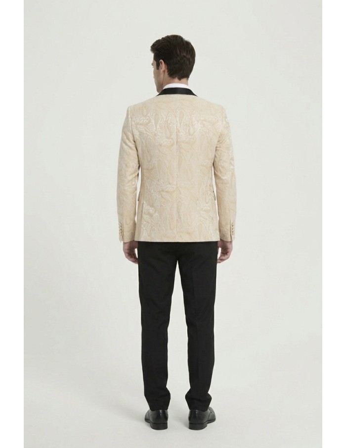 Costume 5 pièces beige et noir- homme