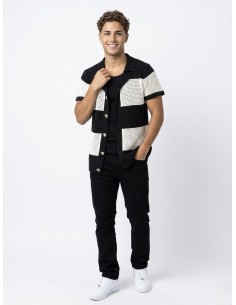 GILET CHEMISE MAILLE NOIR &... 2