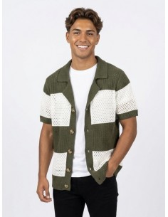 GILET CHEMISE MAILLE VERTE...