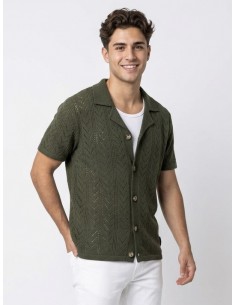 GILET CHEMISE MAILLE UNI...