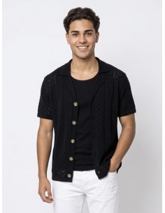 GILET CHEMISE MAILLE UNI...