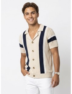 GILET CHEMISE MAILLE BEIGE...