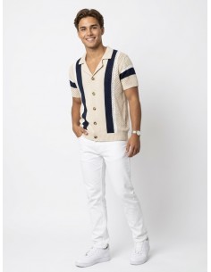 GILET CHEMISE MAILLE BEIGE... 2