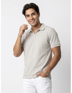 POLO MANCHES COURTES GRIS...