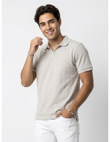 POLO MANCHES COURTES GRIS CLAIR &...