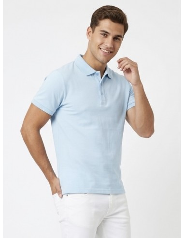 POLO BLEU CIEL MANCHES COURTES – HOMME