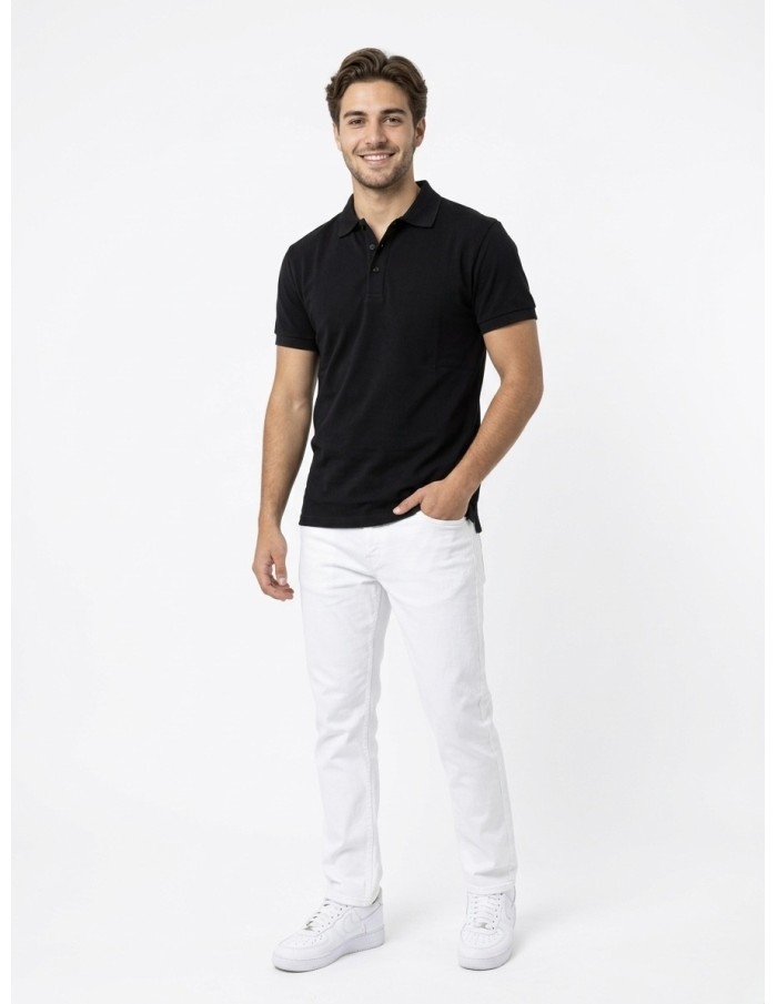POLO NOIR MANCHES COURTES – HOMME