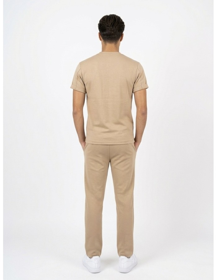 ENSEMBLE T-SHIRT ET PANTALON BEIGE - HOMME