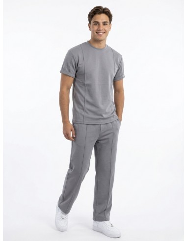 ENSEMBLE T-SHIRT ET PANTALON GRIS -...