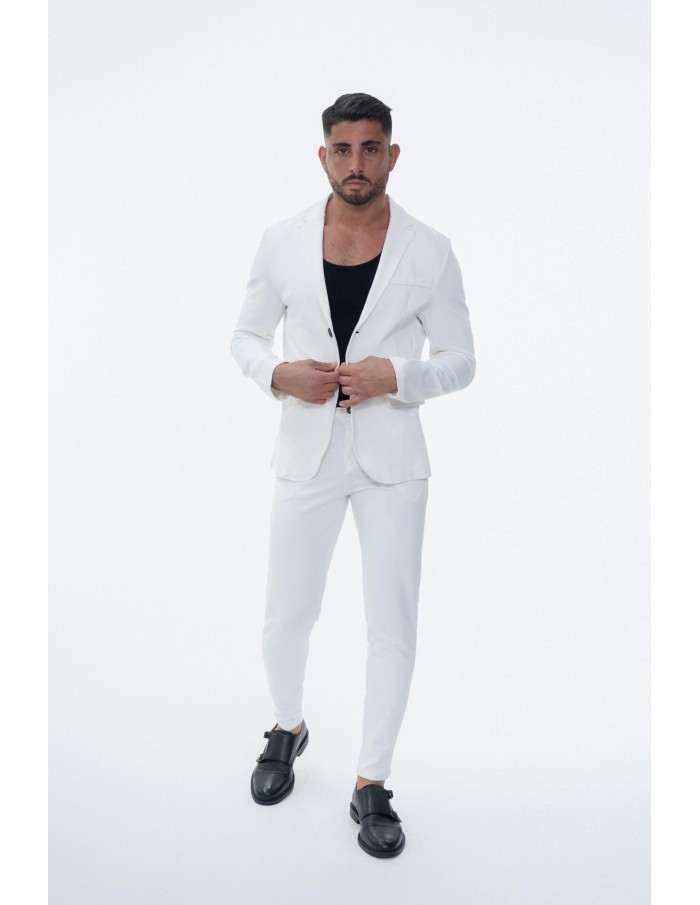 ENSEMBLE TAILLEUR BLANC COUPE AJUSTÉE - HOMME
