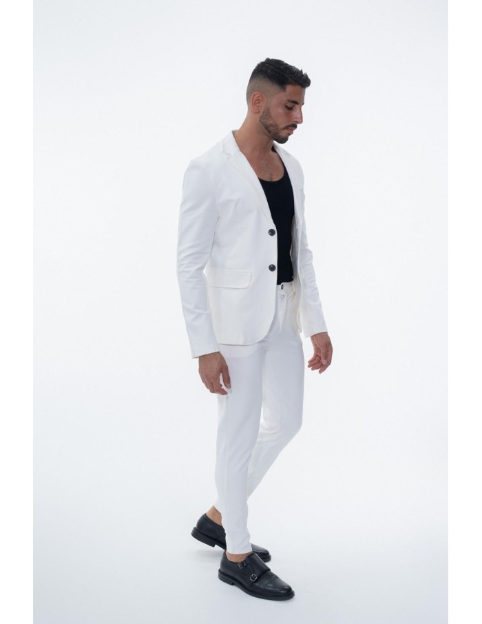 ENSEMBLE TAILLEUR BLANC COUPE AJUSTÉE - HOMME