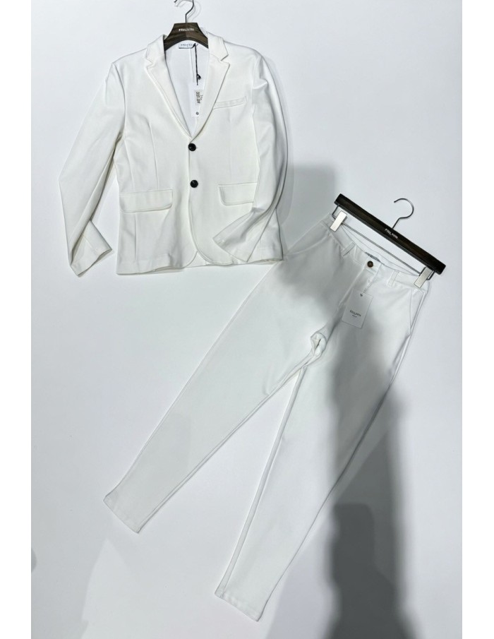 ENSEMBLE TAILLEUR BLANC COUPE AJUSTÉE - HOMME
