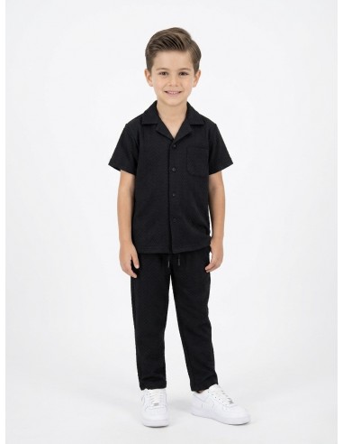ENSEMBLE TEXTURÉ NOIR CHEMISE +...