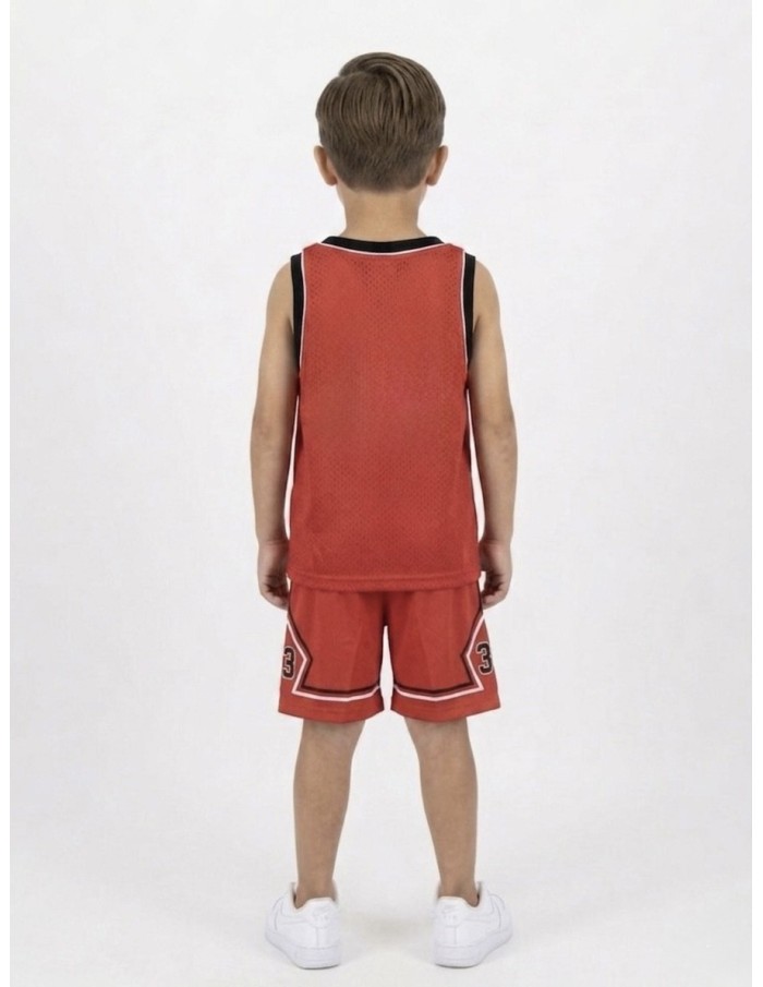 ENSEMBLE BASKETBALL ROUGE T-SHIRT + SHORT - GARÇON