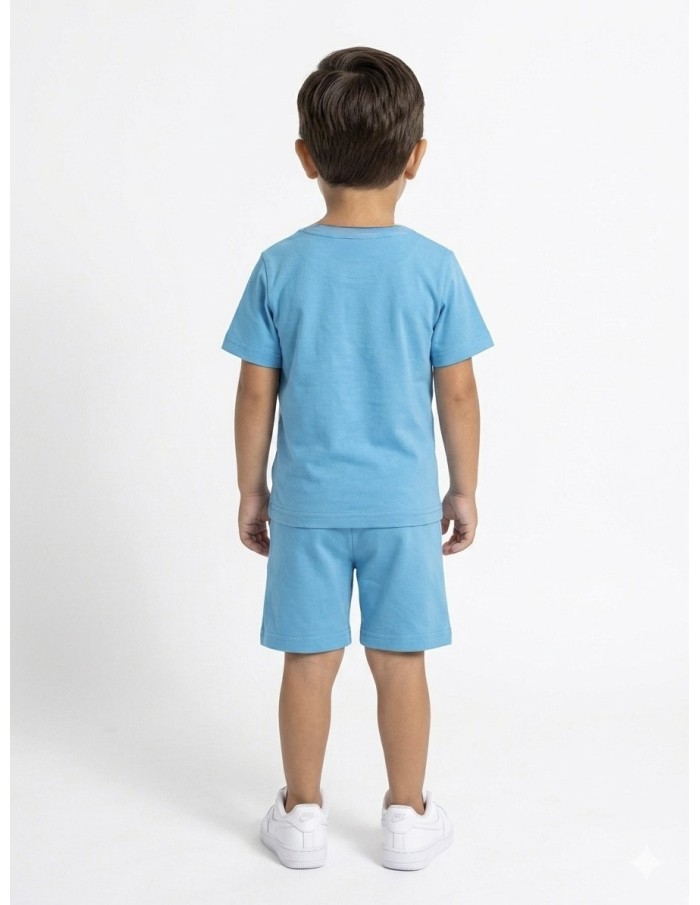 ENSEMBLE BICOLORE BLEU T-SHIRT + SHORT - GARÇON