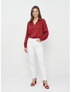 BLOUSE ROUGE SATINÉE À... 2
