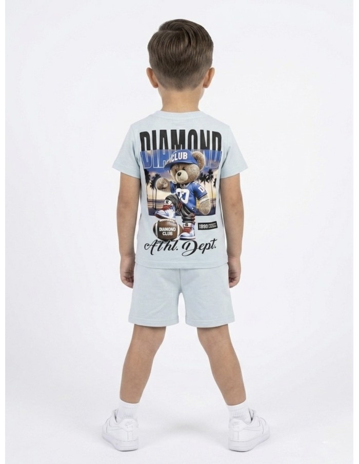 ENSEMBLE BLEU IMPRIMÉ T-SHIRT + SHORT - GARÇON