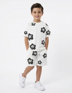 ENSEMBLE FLEURI BLANC...