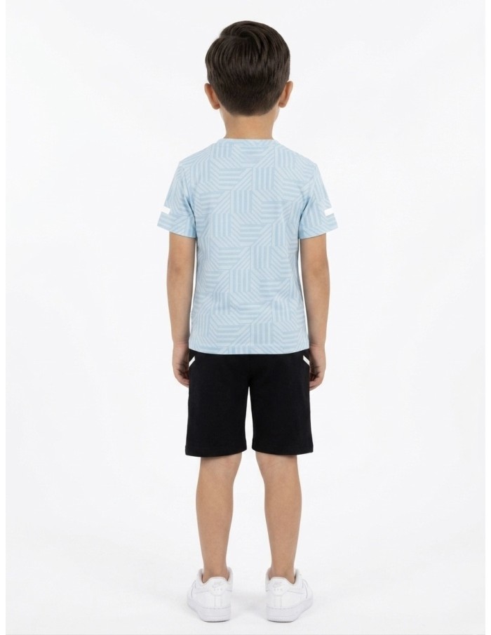ENSEMBLE TECH BLEU CIEL T-SHIRT + SHORT - GARÇON