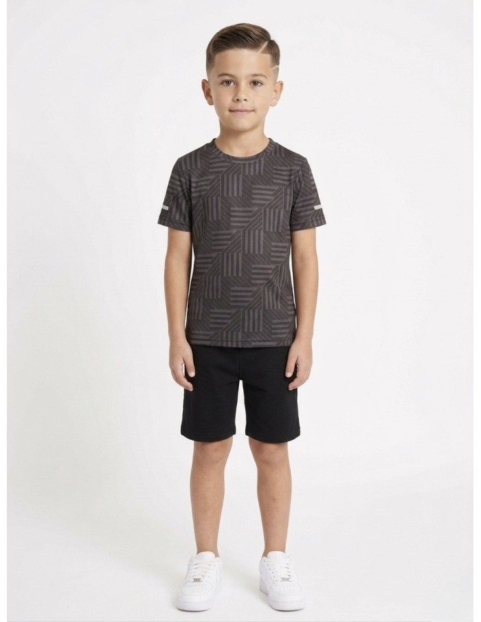 ENSEMBLE TECH NOIR T-SHIRT + SHORT - GARÇON