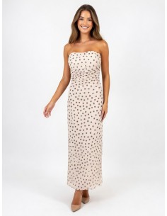 ROBE LONGUE BUSTIER À POIS...