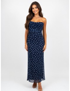 ROBE LONGUE BUSTIER À POIS...