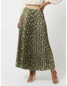 JUPE KAKI LONGUE PLISSÉ A...