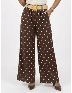 PANTALON LARGE CHOCOLAT À...