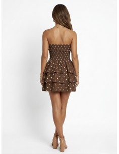 ROBE COURTE BANDEAU MARRON... 2