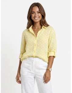 CHEMISE JAUNE À POIS COUPE...