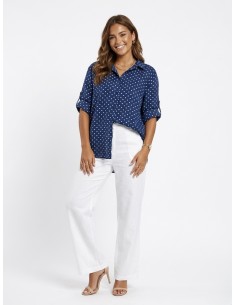 CHEMISE BLEU MARINE À POIS... 2