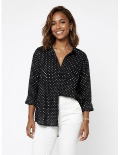 CHEMISE NOIR À POIS COUPE...
