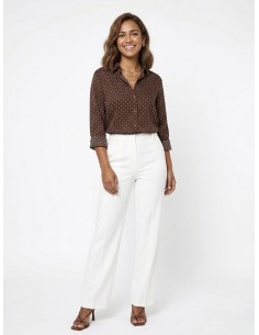 CHEMISE MARRON À POIS COUPE... 2