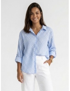 CHEMISE BLEU CLAIR À POIS...