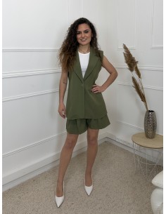 ENSEMBLE SANS MANCHES KAKI...