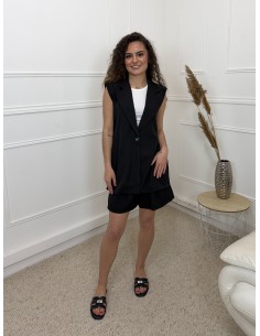 ENSEMBLE SANS MANCHES NOIR...