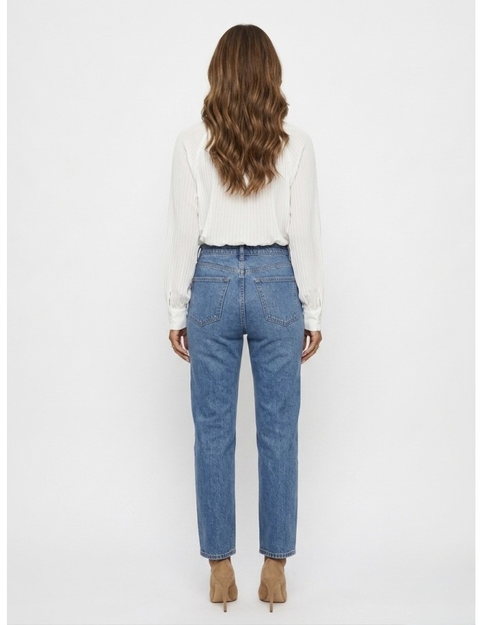 BLOUSE BLANCHE COL LAVALLIÈRE COUPE FLUIDE & DÉTAILS FRONCÉS - FEMME