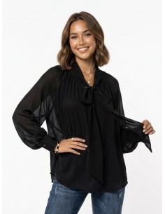 BLOUSE NOIR COL LAVALLIÈRE...