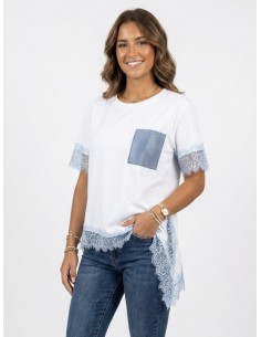 T-SHIRT ASYMÉTRIQUE BLEU...