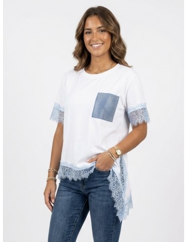 T-SHIRT ASYMÉTRIQUE BLEU CLAIR...