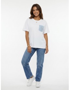 T-SHIRT BLEU CIEL POCHE... 2